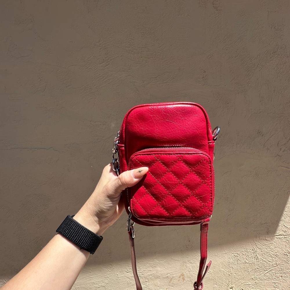 NWT INC Red Quilted Crossbody Bag